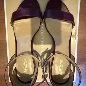 Michael Kors Burgundy Ankle Strap Sandals